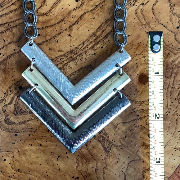 Mixed Metal Arrow Necklace - Picture 2 of 7